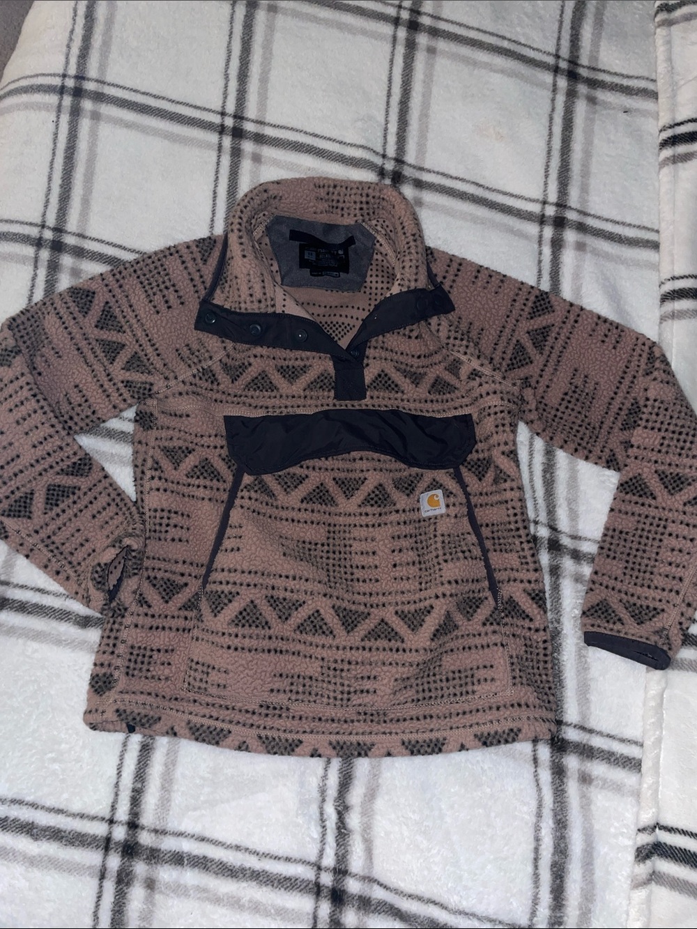 Carhartt Patterned Pullover Fleece - Mauve/Taupe